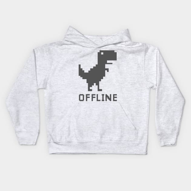 Offline Dinosaur Kids Hoodie by Meta Cortex